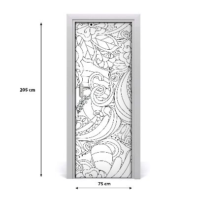 Lipni durų tapetai Zentangle fonas