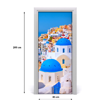 Foto tapetai ant durų Santorinio miestas