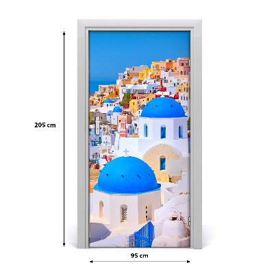 Foto tapetai ant durų Santorinio miestas