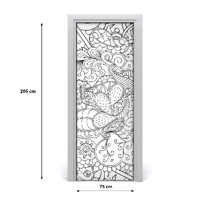 Lipdukas ant durų Zentangle fonas