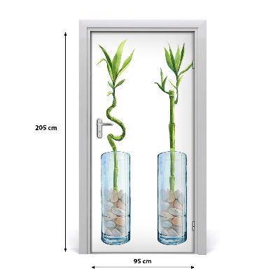 Lipni durų tapetai Bambukas