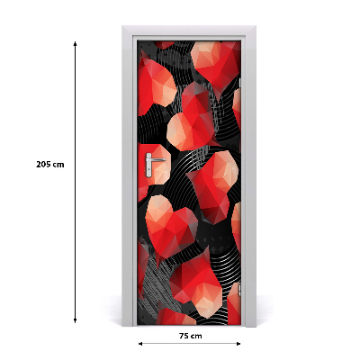 Lipni durų tapetai Geometrinės širdelės