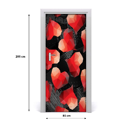 Lipni durų tapetai Geometrinės širdelės