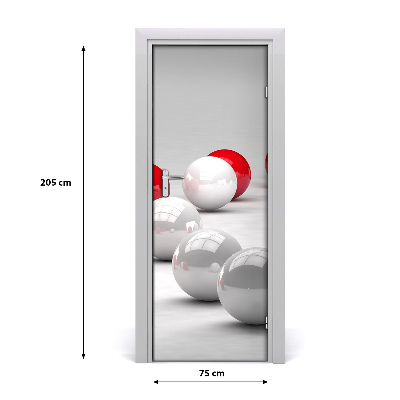Lipdukas ant durų Raudoni ir balti rutuliai