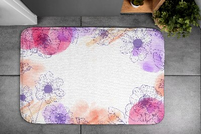 Vonios kilimėlis Akvarelinės gėlės