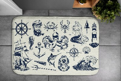 Vonios kilimėlis Jūros simboliai