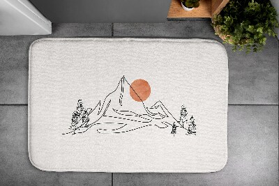 Vonios kilimėlis kalnų vaizdas