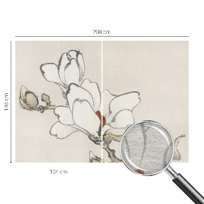 Aukštos kokybės fototapetas su subtiliu magnolijos motyvu