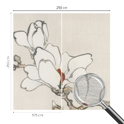 Aukštos kokybės fototapetas su subtiliu magnolijos motyvu