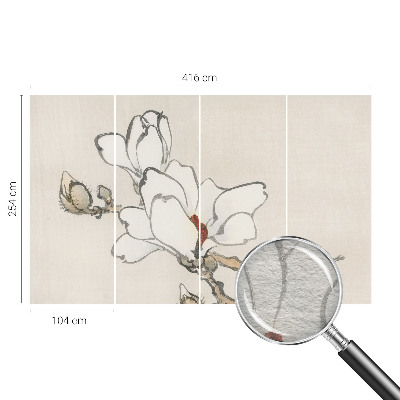 Aukštos kokybės fototapetas su subtiliu magnolijos motyvu