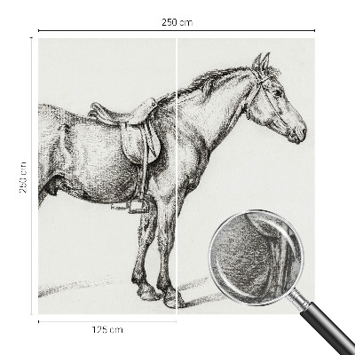 Sienų danga fototapetas Skitse af en hest