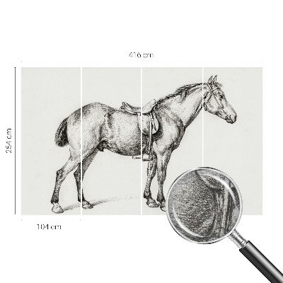 Sienų danga fototapetas Skitse af en hest