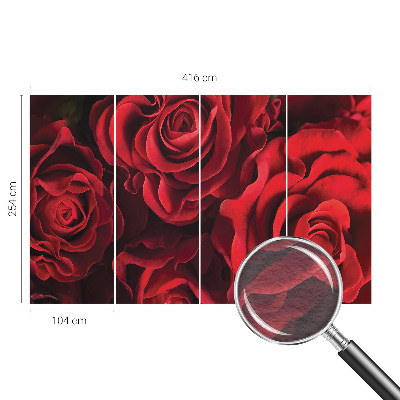 Flizelininis fototapetas su raudonais rožiniais žiedais