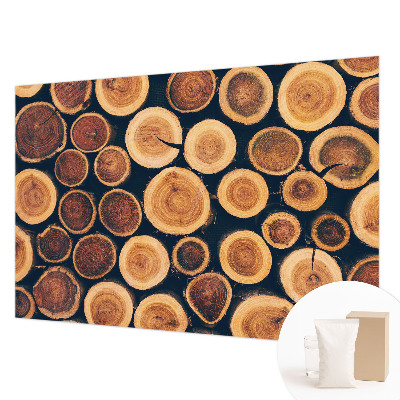 Stilingas fototapetas su mediniais žiedais