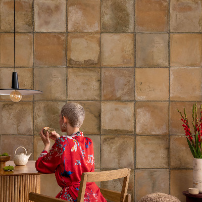 Aukštos kokybės fototapetas su kaimiška mozaikos tekstūra