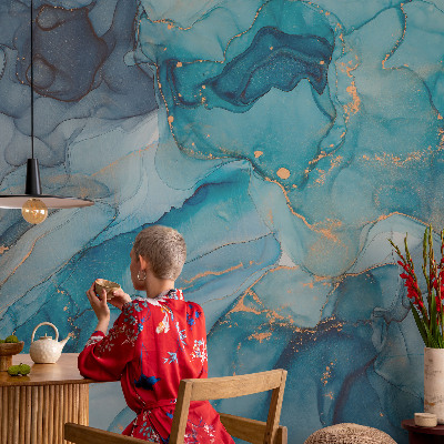 Plaunamas flizelininis fototapetas Mėlyna abstrakcija