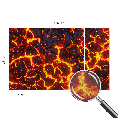 Fototapetas pagal užsakymą su raudonos ir juodos lavos motyvu „Stærk Magma“