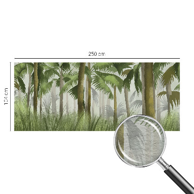 Flizelininis fototapetas su tropikų slėniu ir lapų motyvu