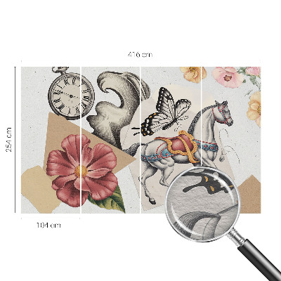 Plaunamas flizelininis fototapetas Vintažinis žiedas