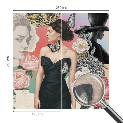 Sienų danga fototapetas Žiedai ir portretai