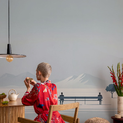 Sienų danga fototapetas su minimalistiniu peizažu