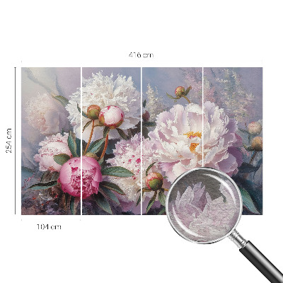 Modernus fototapetas su peonijų puokšte