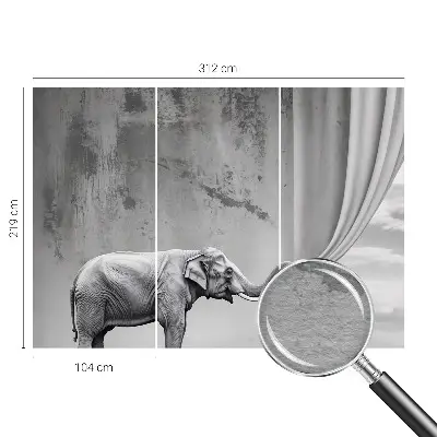 Flizelininis fototapetas su siurrealistiniu dramblių motyvu