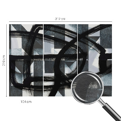 Fototapetas ant sienos su ekspresyvios geometrijos motyvu