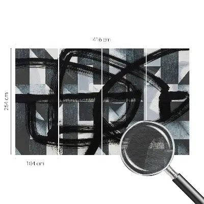 Fototapetas ant sienos su ekspresyvios geometrijos motyvu