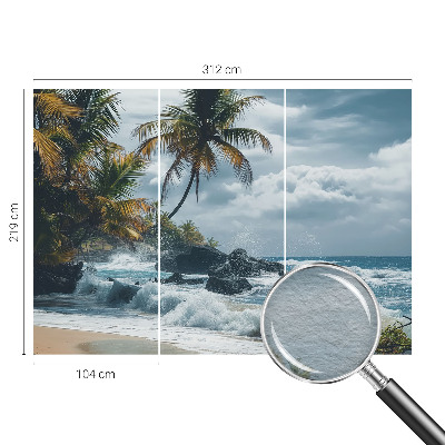 Aukštos kokybės fototapetas su egzotiško paplūdimio motyvu