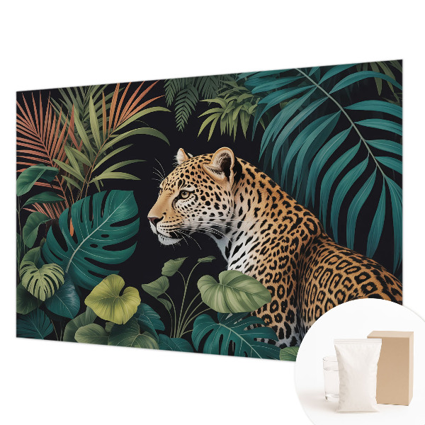 Plaunamas flizelininis fototapetas su egzotiniu leopardo motyvu
