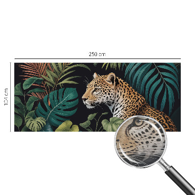 Plaunamas flizelininis fototapetas su egzotiniu leopardo motyvu