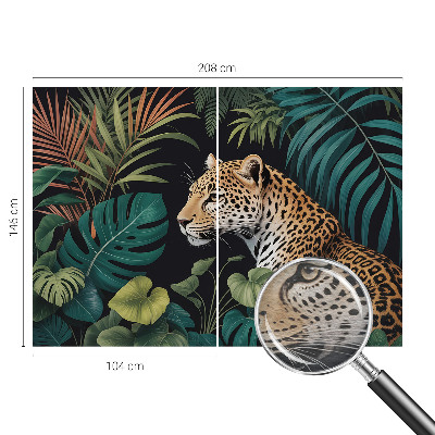 Plaunamas flizelininis fototapetas su egzotiniu leopardo motyvu