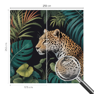 Plaunamas flizelininis fototapetas su egzotiniu leopardo motyvu