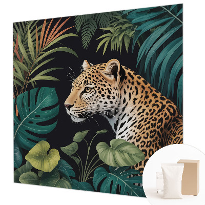 Plaunamas flizelininis fototapetas su egzotiniu leopardo motyvu