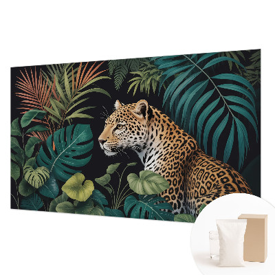 Plaunamas flizelininis fototapetas su egzotiniu leopardo motyvu