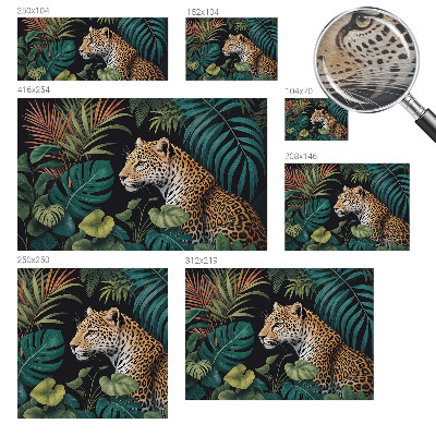 Plaunamas flizelininis fototapetas su egzotiniu leopardo motyvu