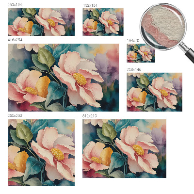 Fototapetas svetainei gėlėtas dizainas, suteikiantis elegancijos jūsų svetainei
