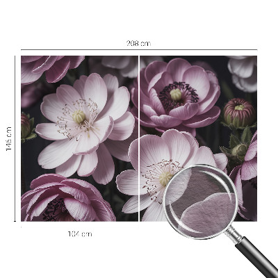 Fototapetas svetainei su gėlių motyvu elegantiškame dizaine