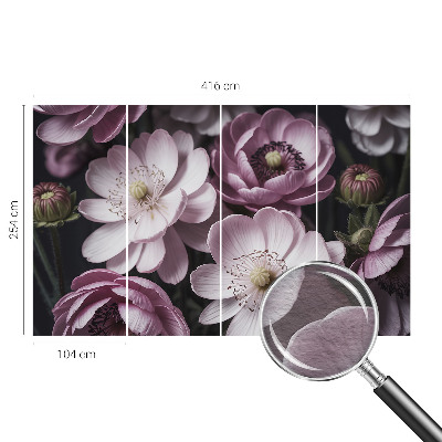 Fototapetas svetainei su gėlių motyvu elegantiškame dizaine