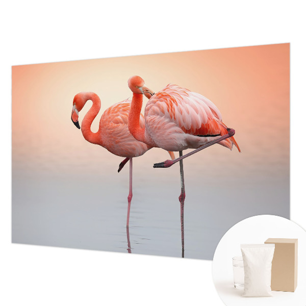 Plaunamas flizelininis fototapetas su subtiliu flamingo motyvu