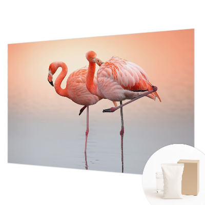 Plaunamas flizelininis fototapetas su subtiliu flamingo motyvu