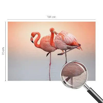 Plaunamas flizelininis fototapetas su subtiliu flamingo motyvu