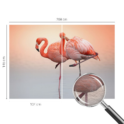 Plaunamas flizelininis fototapetas su subtiliu flamingo motyvu