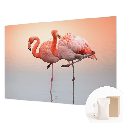 Plaunamas flizelininis fototapetas su subtiliu flamingo motyvu