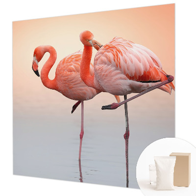 Plaunamas flizelininis fototapetas su subtiliu flamingo motyvu