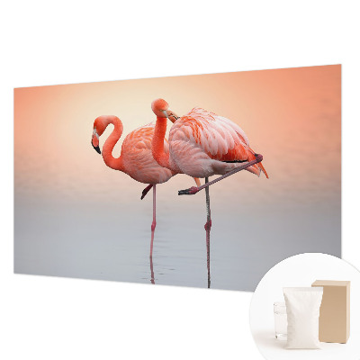 Plaunamas flizelininis fototapetas su subtiliu flamingo motyvu