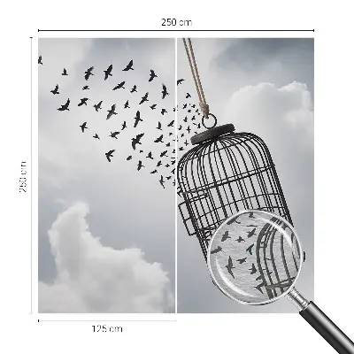 Plaunamas flizelininis fototapetas su skraidančiais paukščiais