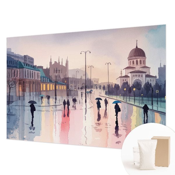 Dekoratyvinis fototapetas En regnfuld gåtur