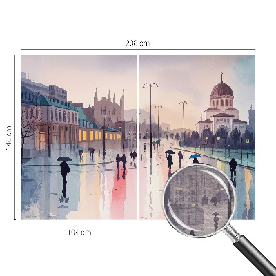 Dekoratyvinis fototapetas En regnfuld gåtur